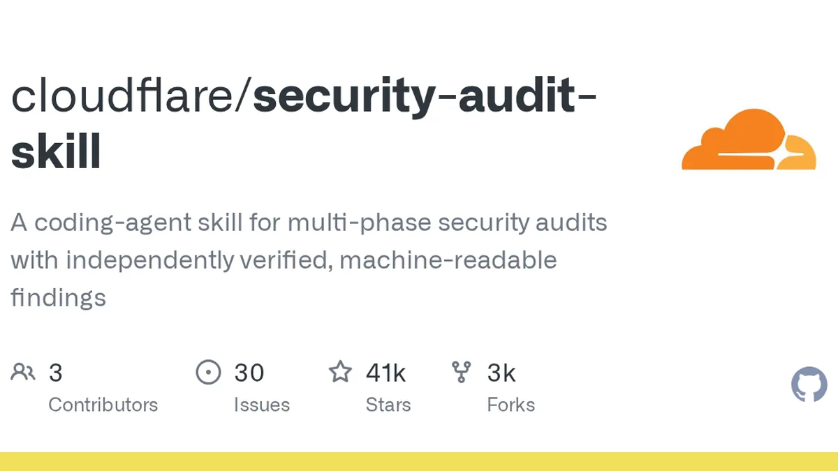 A coding-agent skill for multi-phase security audits with independently verified, machine-readable findings - cloudflare/security-audit-skill