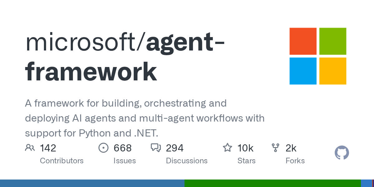 A framework for building, orchestrating and deploying AI agents and multi-agent workflows with support for Python and .NET. - microsoft/agent-framework