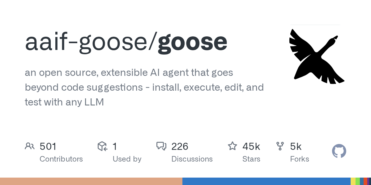an open source, extensible AI agent that goes beyond code suggestions - install, execute, edit, and test with any LLM - aaif-goose/goose