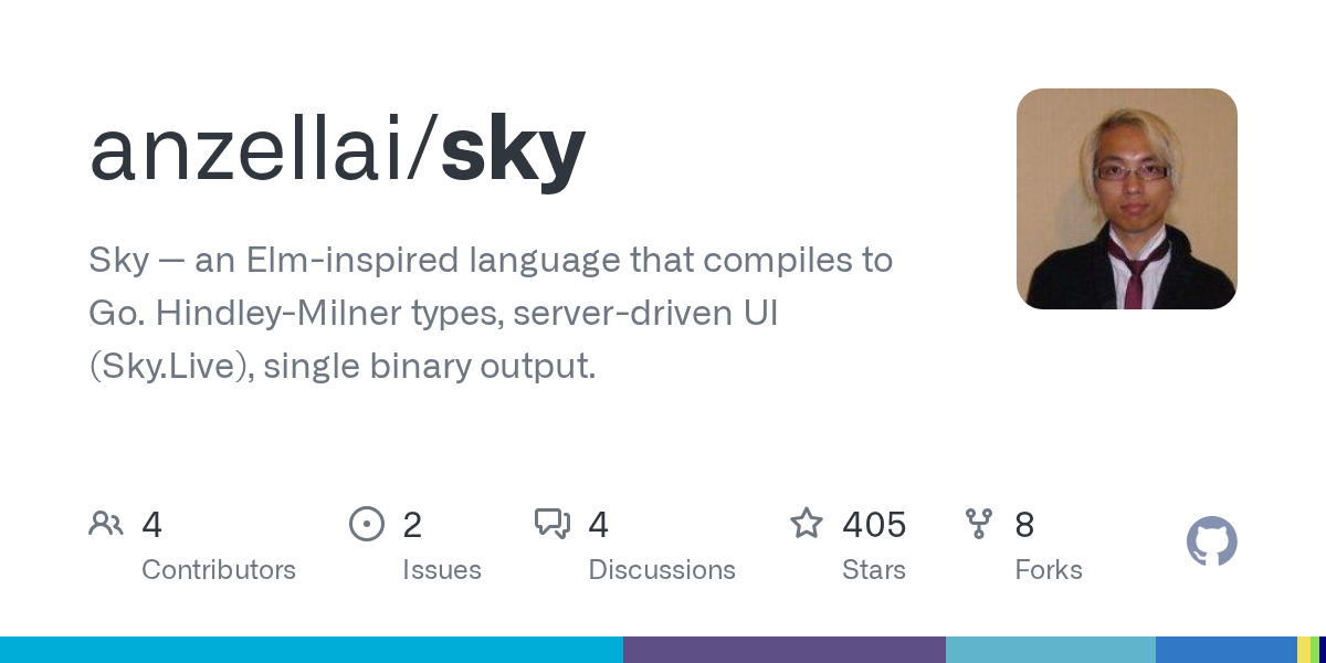 Sky — an Elm-inspired language that compiles to Go. Hindley-Milner types, server-driven UI (Sky.Live), single binary output. - anzellai/sky