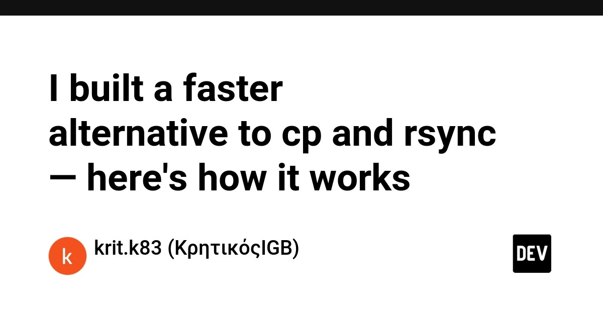 I built a faster alternative to cp and rsync — here's how it works