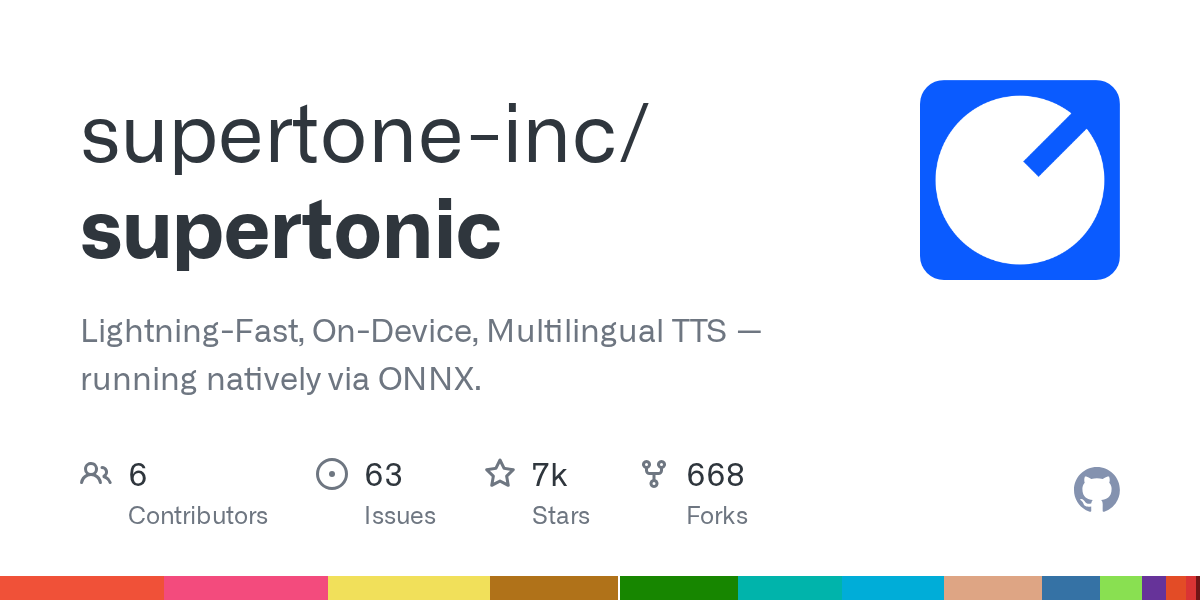Lightning-Fast, On-Device, Multilingual TTS — running natively via ONNX. - supertone-inc/supertonic