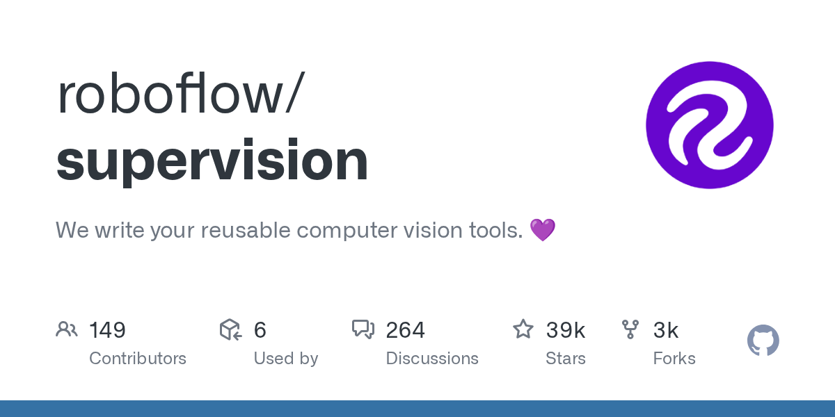 We write your reusable computer vision tools. 💜. Contribute to roboflow/supervision development by creating an account on GitHub.