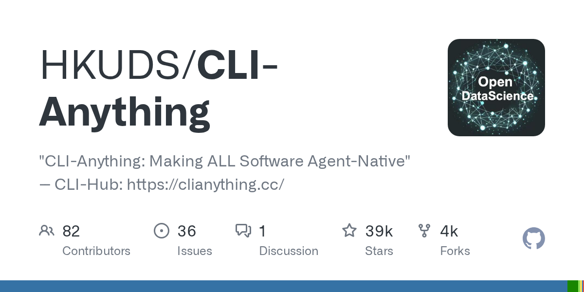 "CLI-Anything: Making ALL Software Agent-Native" -- CLI-Hub: https://clianything.cc/ - HKUDS/CLI-Anything