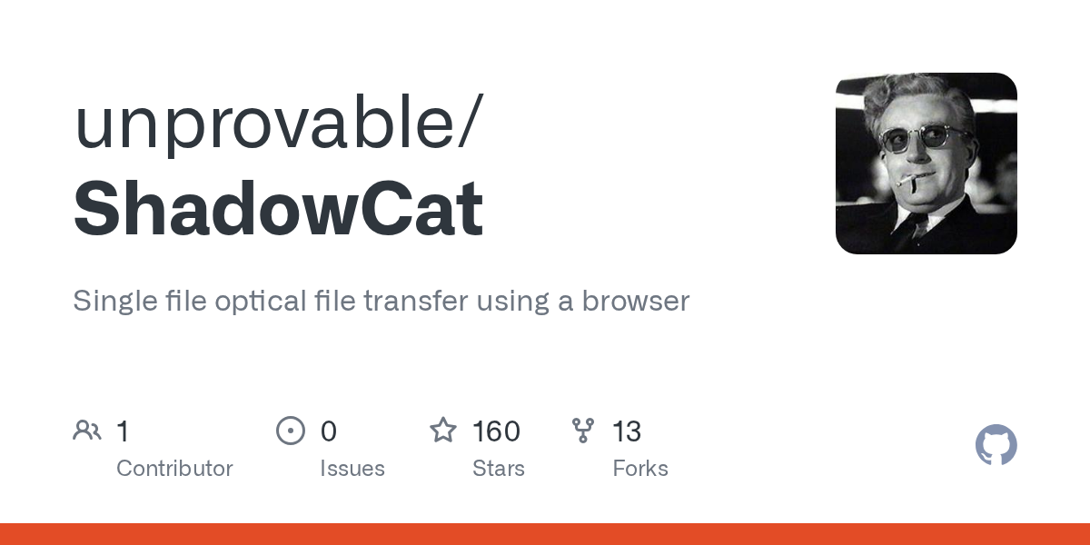 Single file optical file transfer using a browser. Contribute to unprovable/ShadowCat development by creating an account on GitHub.