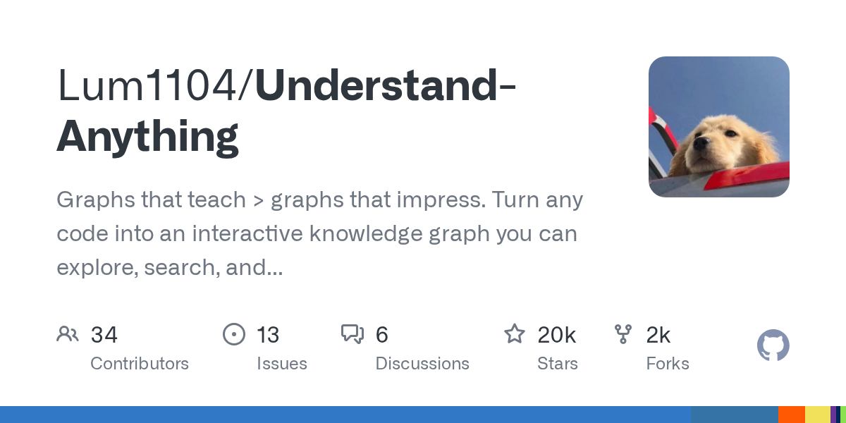 Graphs that teach &gt; graphs that impress. Turn any code into an interactive knowledge graph you can explore, search, and ask questions about. Works with Claude Code, Codex, Cursor, Copilot, Gemin...